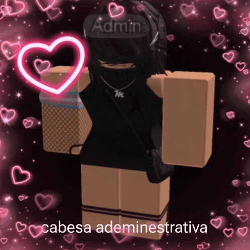 a picture of a girl with a heart and the words admin cabesa adminestrativa