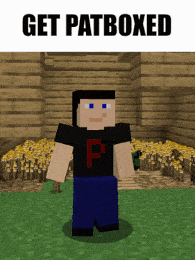 a picture of a minecraft character with the words get patboxed
