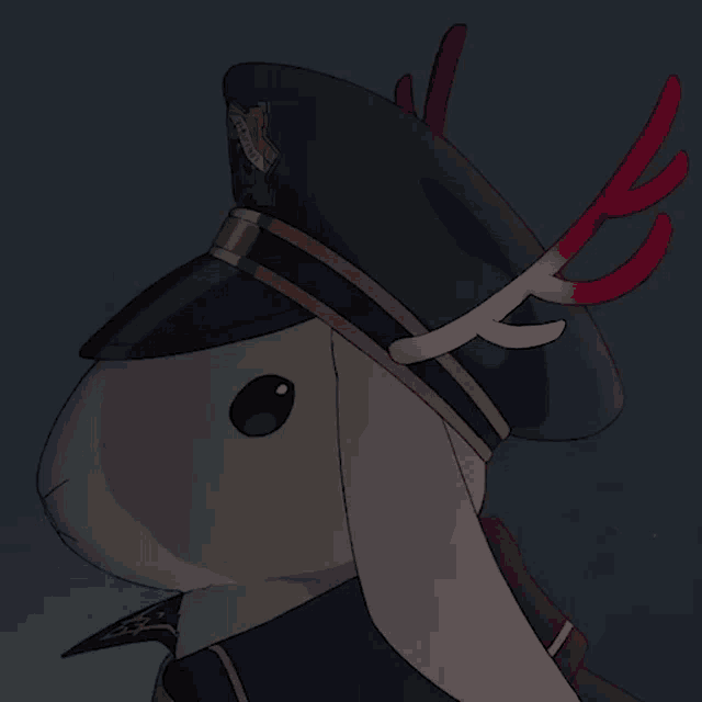 a rabbit wearing a police hat with a badge that says police