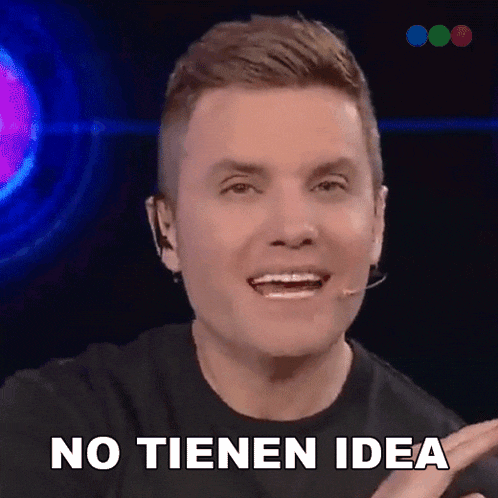 a man with a microphone in his ear says " no tienen idea "