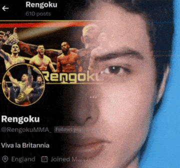 a close up of a person 's face with the name rengoku on the top
