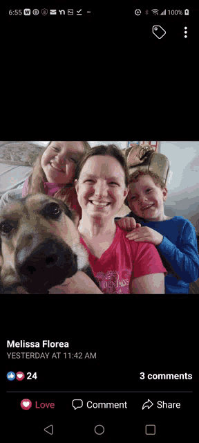 a picture of a family taken by melissa florea on facebook