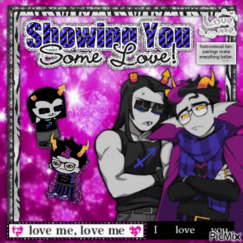 a picture of a couple of trolls with the words showing you some love