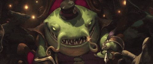 a frog wearing a top hat and holding a gun