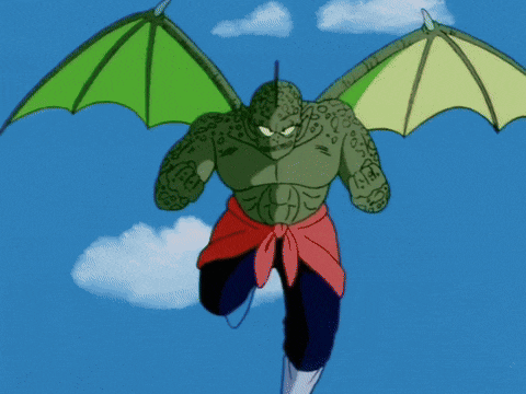 a cartoon of a man carrying another man with a green dragon on his back