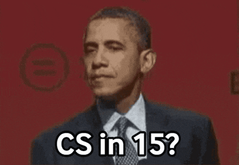 a man in a suit and tie is asking if cs in 15