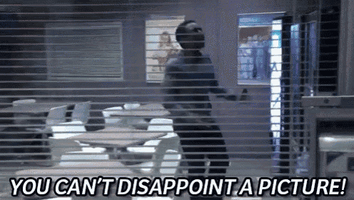a man is standing in a classroom with the words " you can 't disappoint a picture " on the bottom