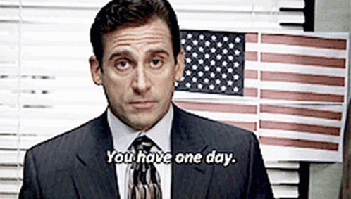 You Have One Day Michael Scott GIF - You Have One Day Michael Scott The Office GIFs