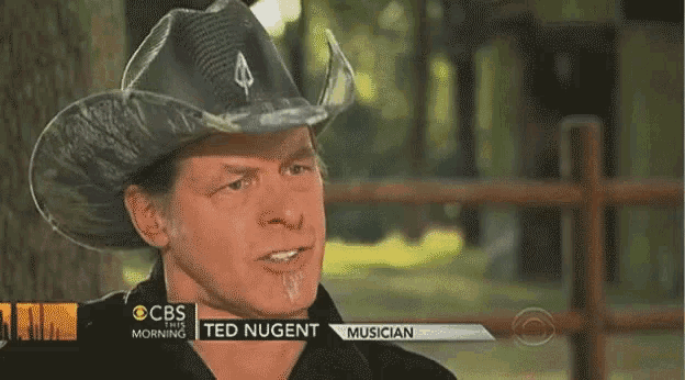 a man wearing a cowboy hat is on cbs this morning