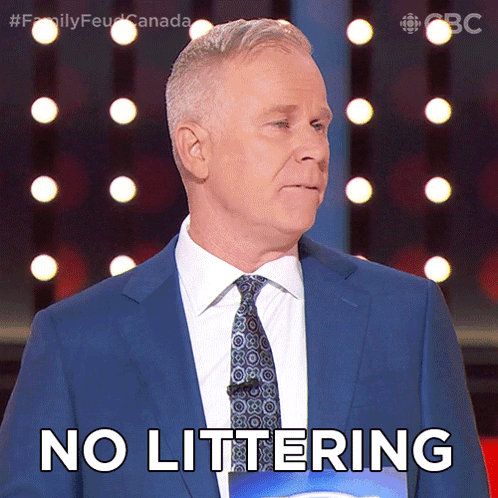 No Littering Gerry Dee GIF - No Littering Gerry Dee Family Feud Canada GIFs