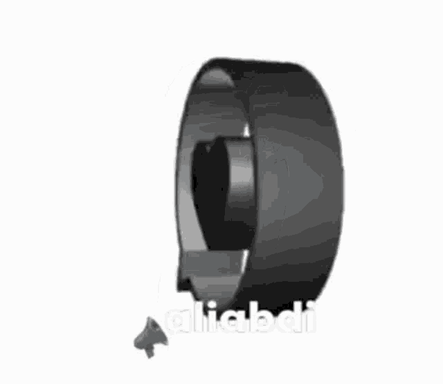 a black ring with a heart inside of it and the word aliabadi written below it