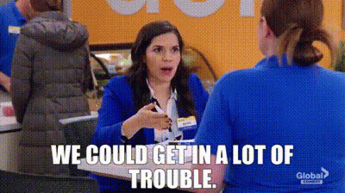 Superstore Amy Sosa GIF - Superstore Amy Sosa We Could Get In A Lot Of Trouble GIFs