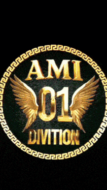 a logo that says ami 01 division with wings around it