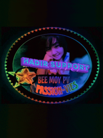a neon sign that says ' kadir support bee moy pv passion - ves ' on it