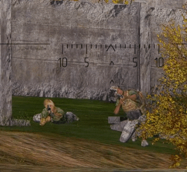 a video game scene with a ruler showing the number 10