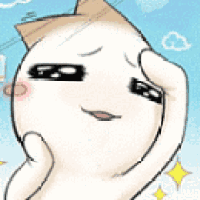 a cartoon character is making a funny face and holding his head .