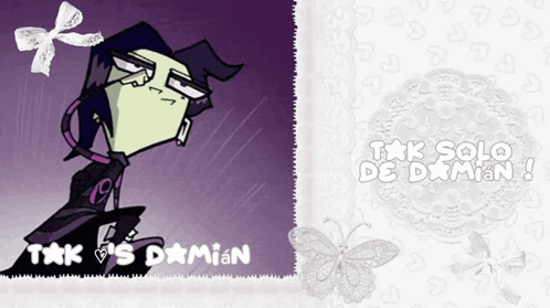 a picture of a cartoon character with the name tak solo de damian on it