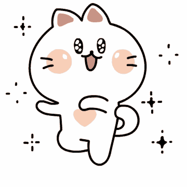 a drawing of a cat with a heart on its chest