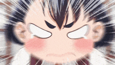 a close up of a person 's face with an angry look on their face