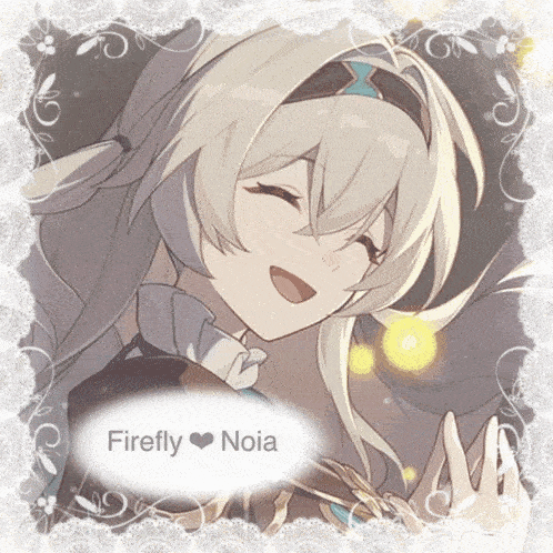 a picture of a girl with the name firefly noia on the bottom