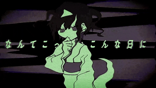 a cartoon of a girl with chinese writing on the bottom