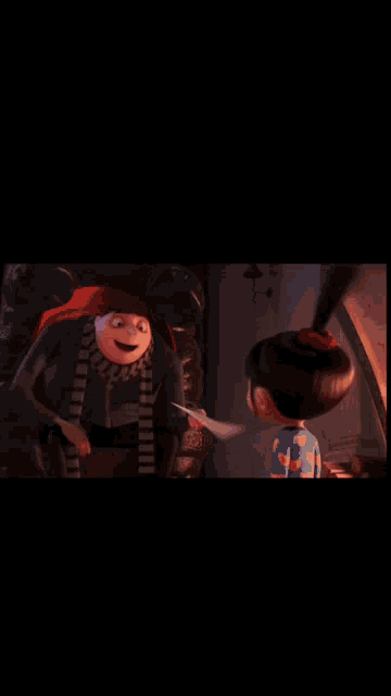 a cartoon character talking to another cartoon character