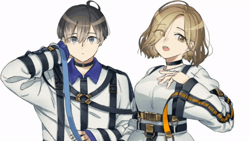 a boy and a girl are standing next to each other and the girl is wearing a belt that says " i love you "