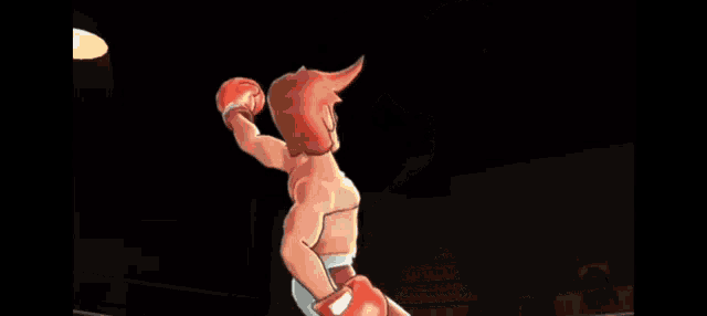 a cartoon of a man wearing boxing gloves
