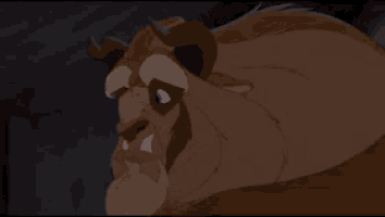 a close up of a cartoon character from beauty and the beast