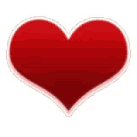 a red heart with a white border on a white background