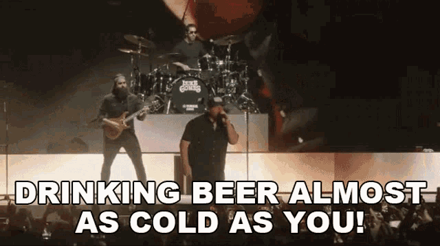 Drinking Beer Almost As Cold As You Luke Combs GIF - Drinking Beer Almost As Cold As You Luke Combs Stagecoach GIFs
