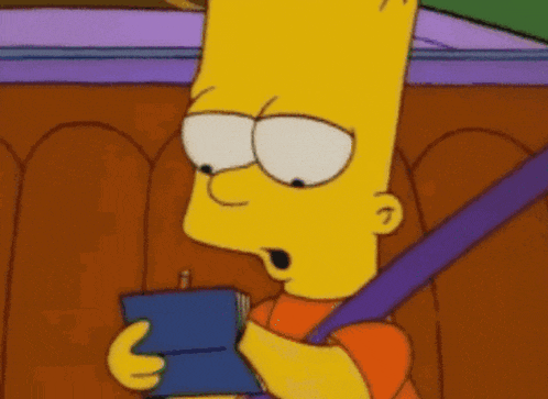 bart simpson from the simpsons is holding a blue book
