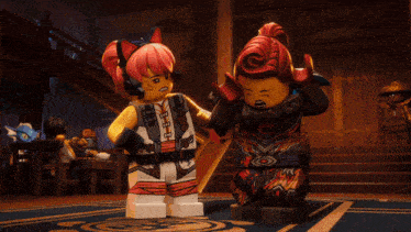 a close up of a lego figure 's face with a surprised look on her face