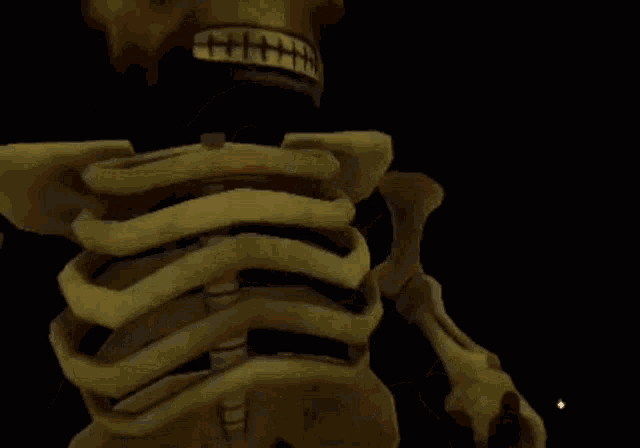 a skeleton is holding a gun in his hand .