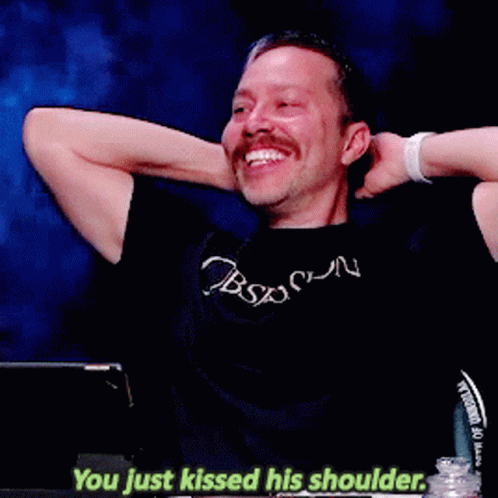 Critical Role Sam Riegel GIF - Critical Role Sam Riegel You Just Kissed His Shoulder GIFs