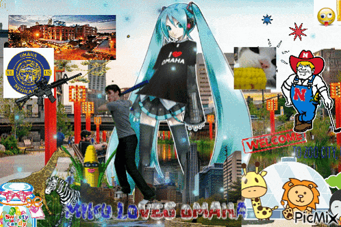 a collage of images including one of a girl with a shirt that says i love omaha
