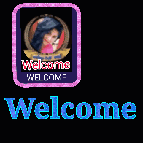 a sign that says welcome with a picture of a woman on it