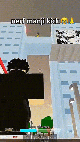 a screenshot of a video game with nerf manji kick
