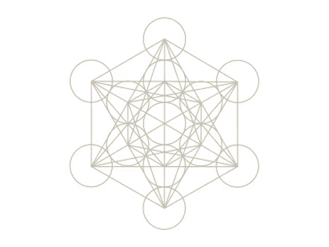 a drawing of a geometric pattern with circles and lines