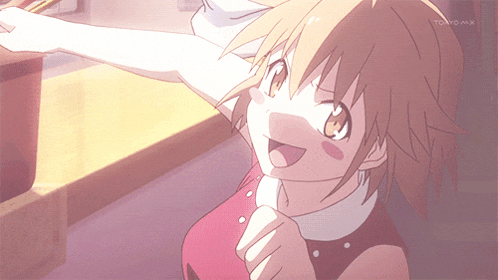 a tokyo mx anime shows a girl in a red top