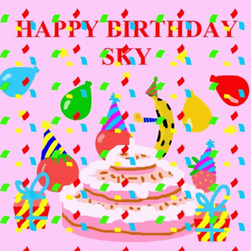 Happy Birthday Sky Birthday Cake GIF - Happy Birthday Sky Happy Birthday Birthday Cake GIFs