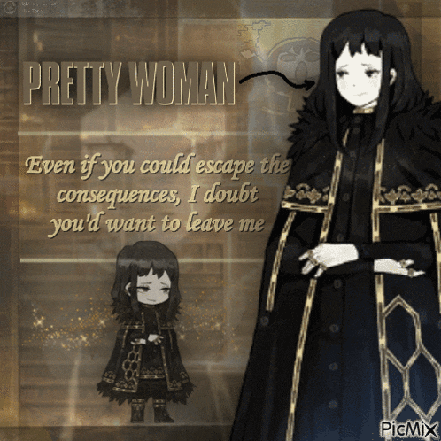 a picture of a woman with the words pretty woman