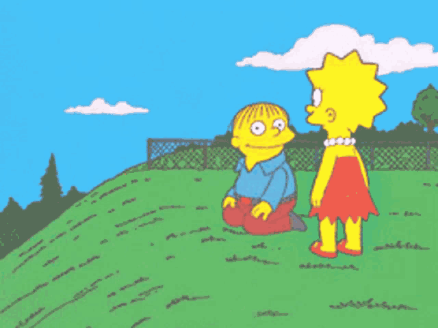 a cartoon of lisa simpson standing next to ralph