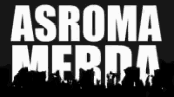 a black and white logo for asroma merda