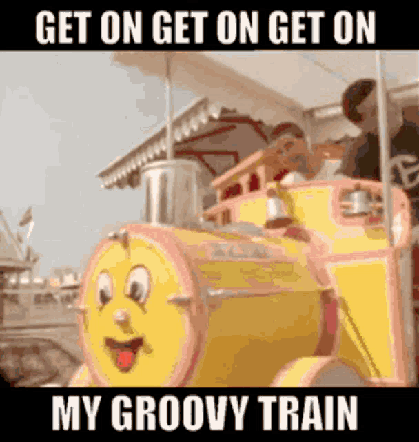 Groovy Train The Farm GIF - Groovy Train The Farm Get On GIFs