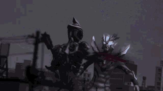 a pixelated image of a man holding a gun with a sunset in the background