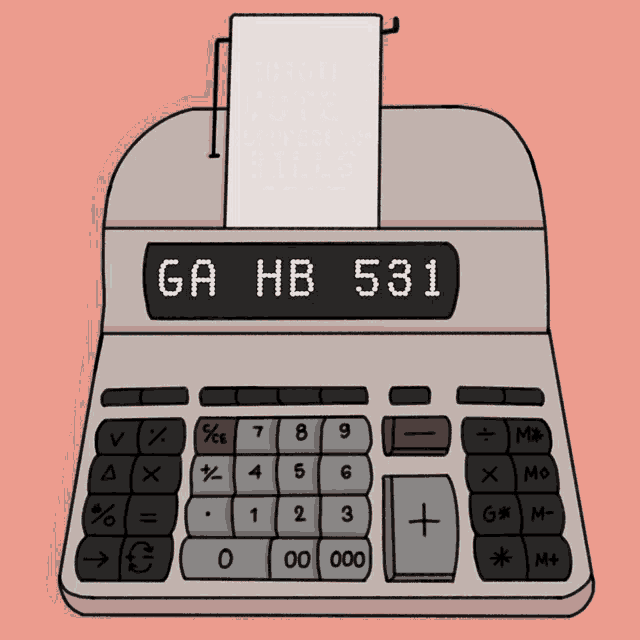 a calculator with the number 531 on it