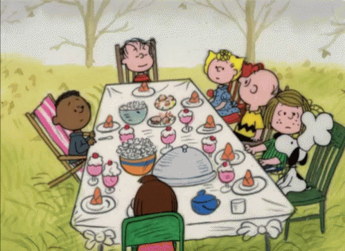 Peanuts Thanks Giving Dinner GIF - Peanuts Thanks Giving Dinner Family GIFs