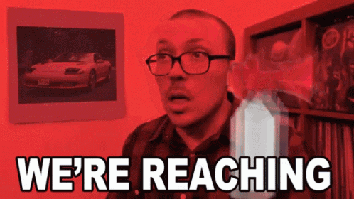 a man wearing glasses stands in front of a red background with the words we 're reaching