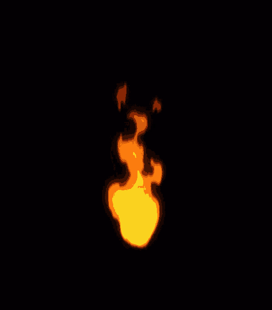 a cartoon illustration of a fire on a black background .